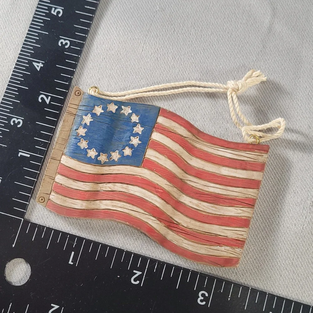Hallmark Keepsake Ornament America for Me 2001 Red White Blue Patriotic Flag